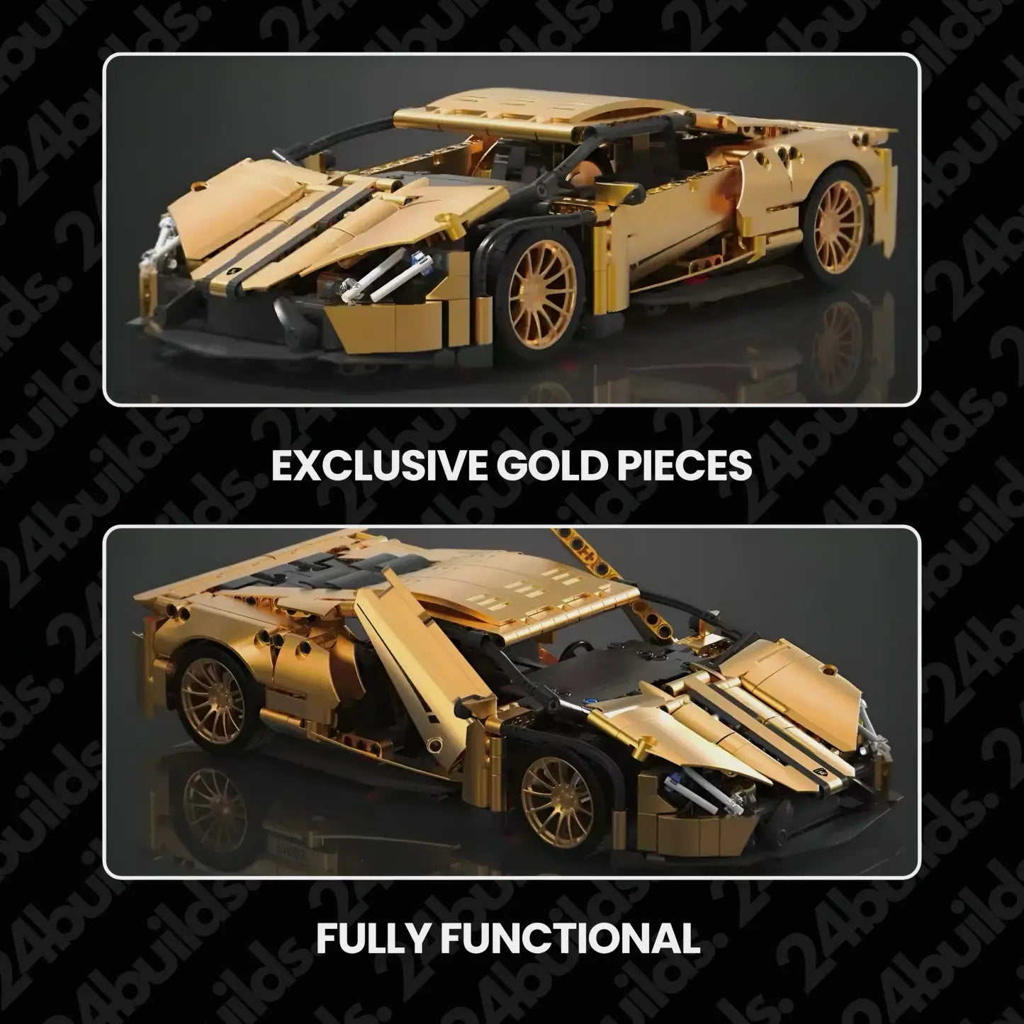 1:14 Gold Lamborghini P1 Sports Car Set, Suitable for Men's Collectible Model (1309 Pieces)