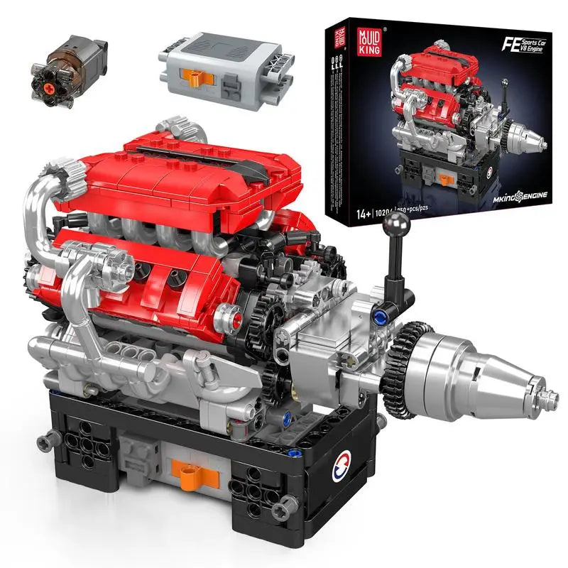 Mold King 10204 V8 Engine Car Motor Model Building Block Engineering