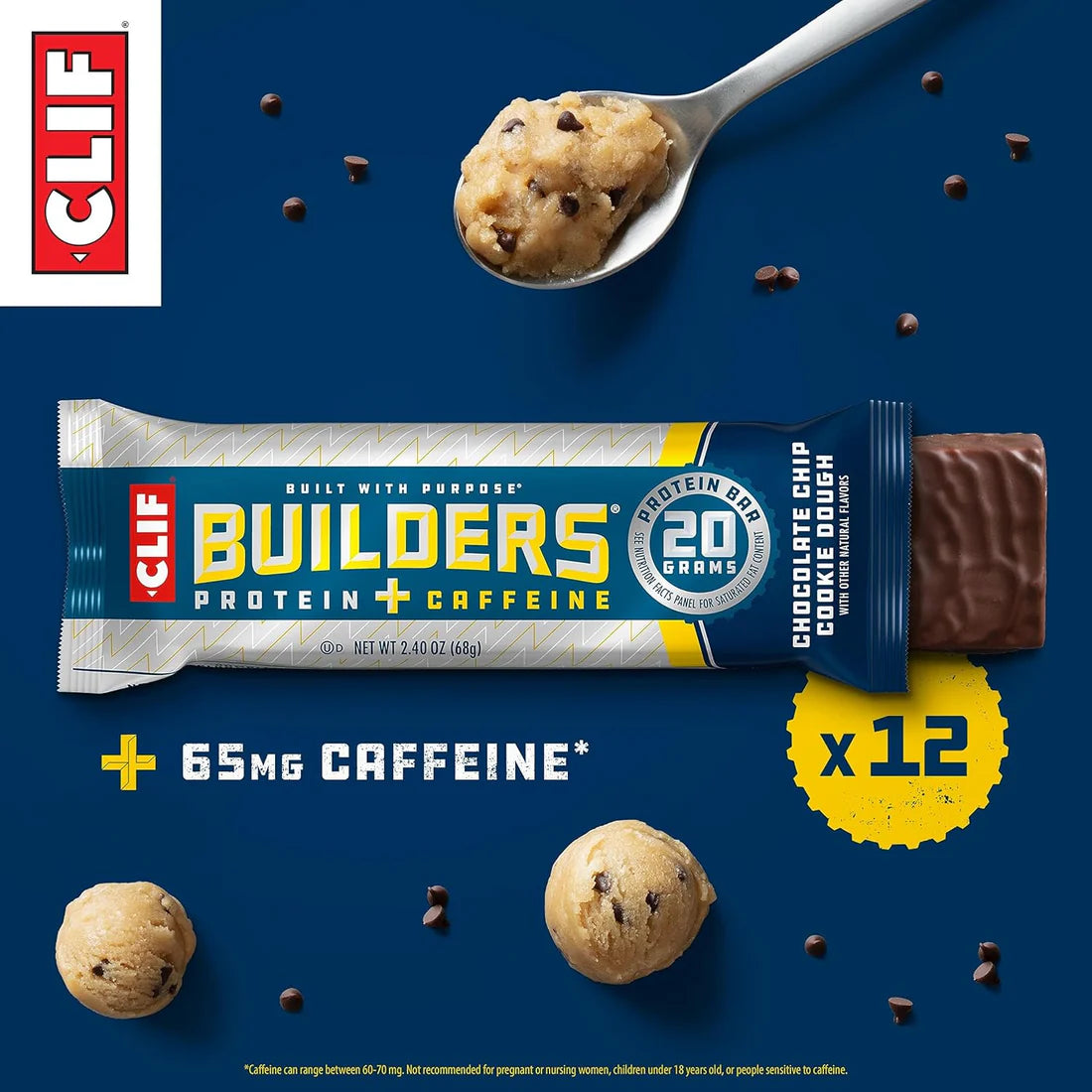 CLIF Builders + Caffeine - Chocolate Chip Cookie Dough Flavor