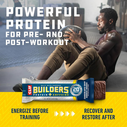 CLIF Builders + Caffeine - Chocolate Chip Cookie Dough Flavor