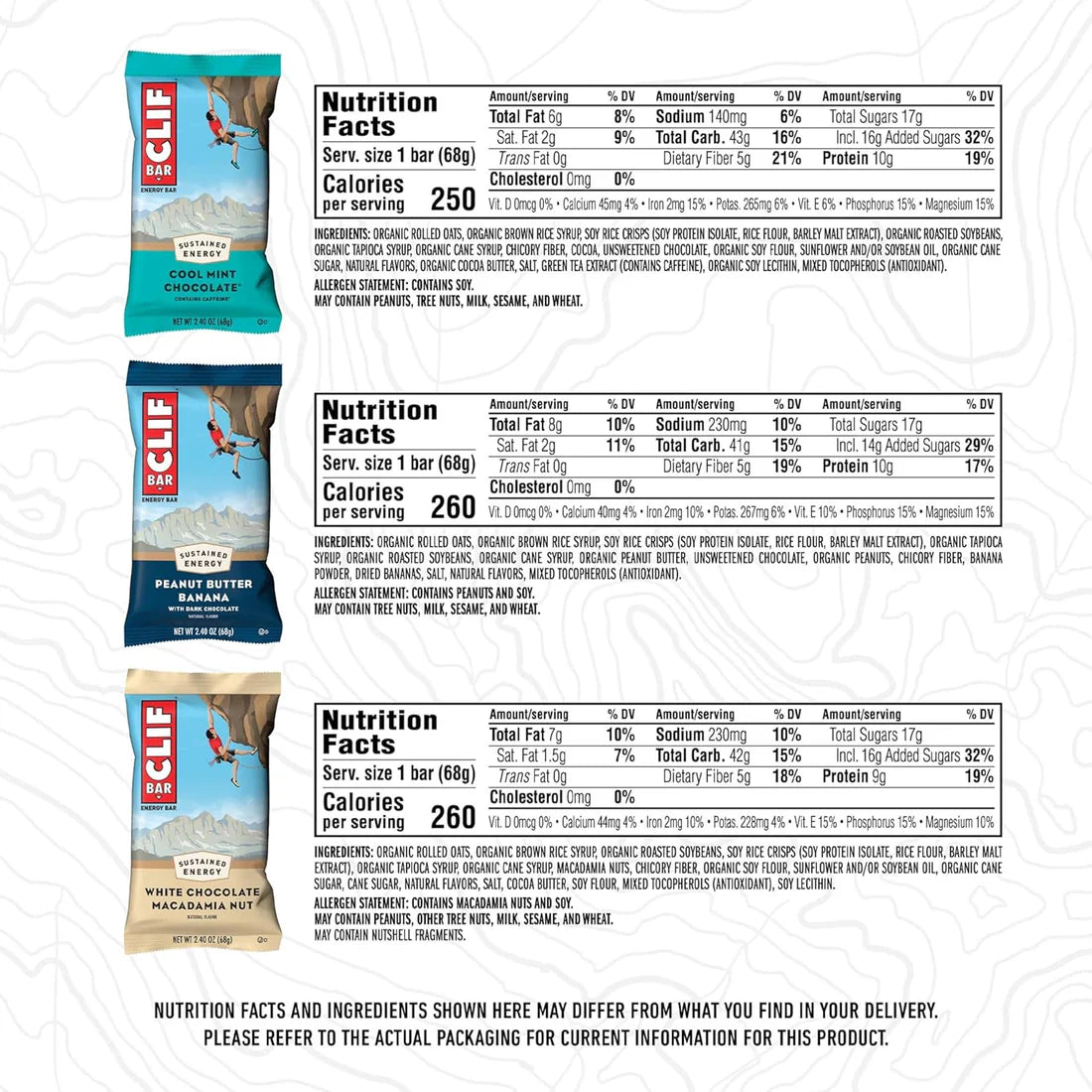 CLIF BAR - Variety Pack (16 Pack)