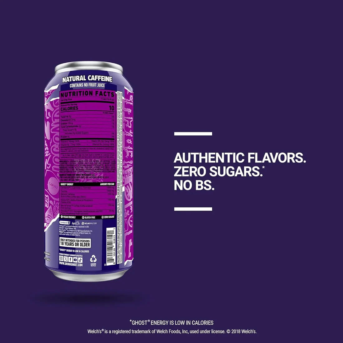 GHOST Energy Drink 12 Pack-200mg Natural Caffeine
