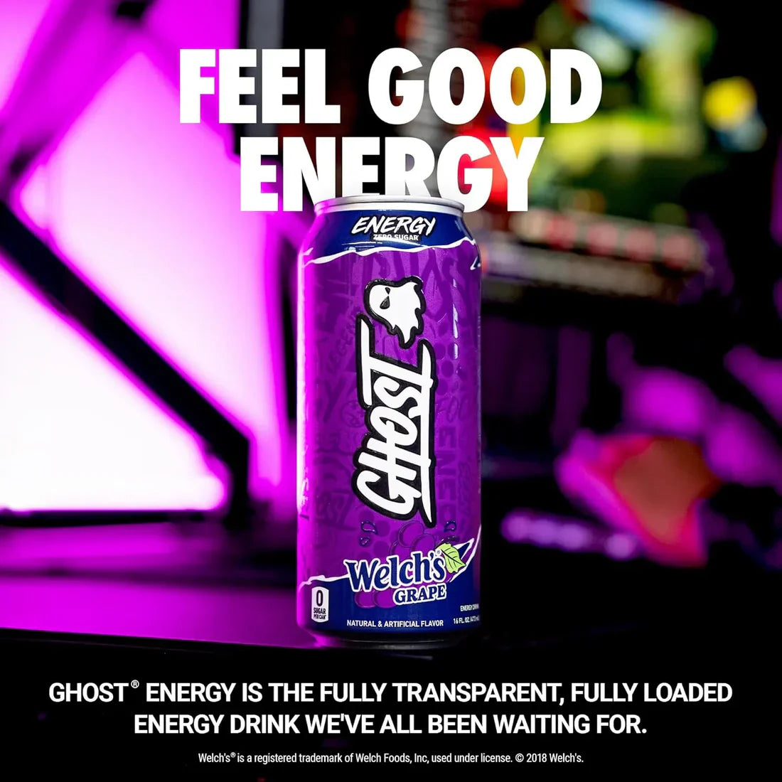 GHOST Energy Drink 12 Pack-200mg Natural Caffeine