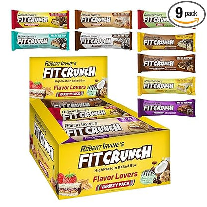 FITCRUNCH Snack Size Protein Bars (9 Count, Flavor Lovers)