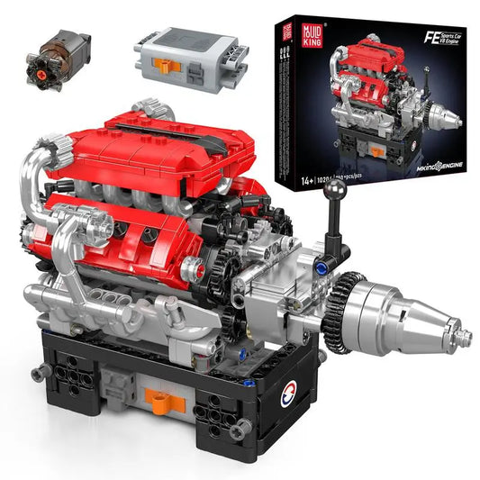 Mold King 10204 V8 Engine Car Motor Model Building Block Engineering