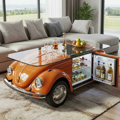 Table with built-in fridge