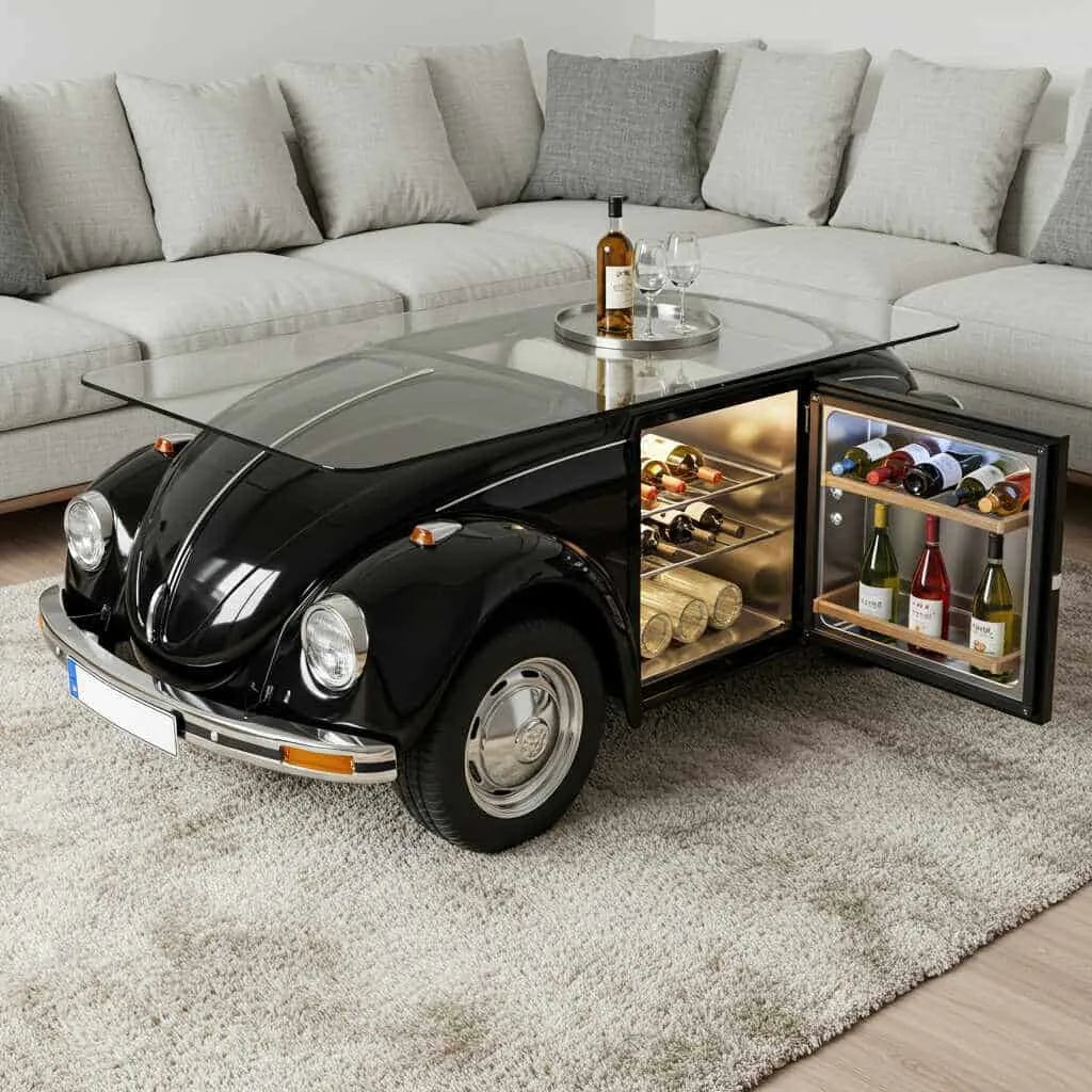 Table with built-in fridge