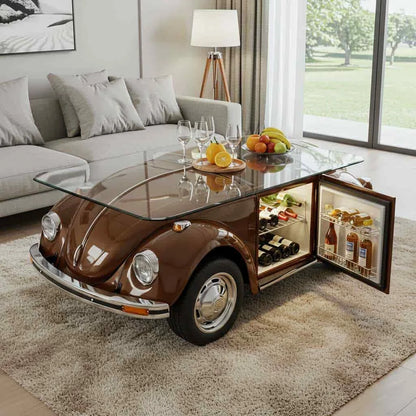 Table with built-in fridge